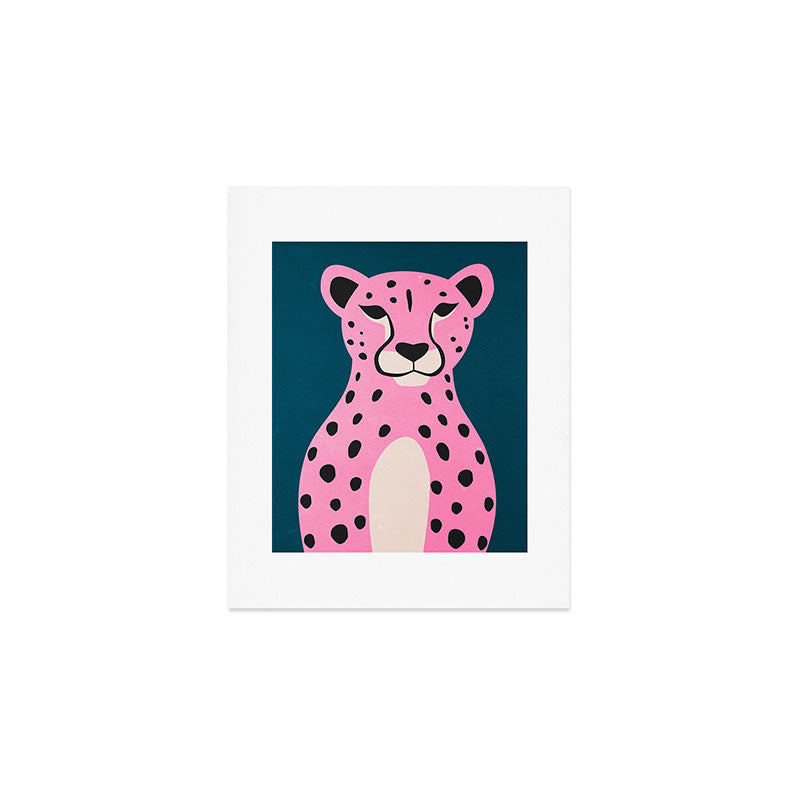 The Stare: Night Race Pink Cheetah Edition Art Print Gallery Image 1