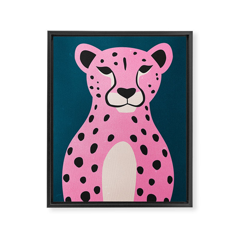 The Stare: Night Race Pink Cheetah Edition Framed Canvas Print Gallery Image 6