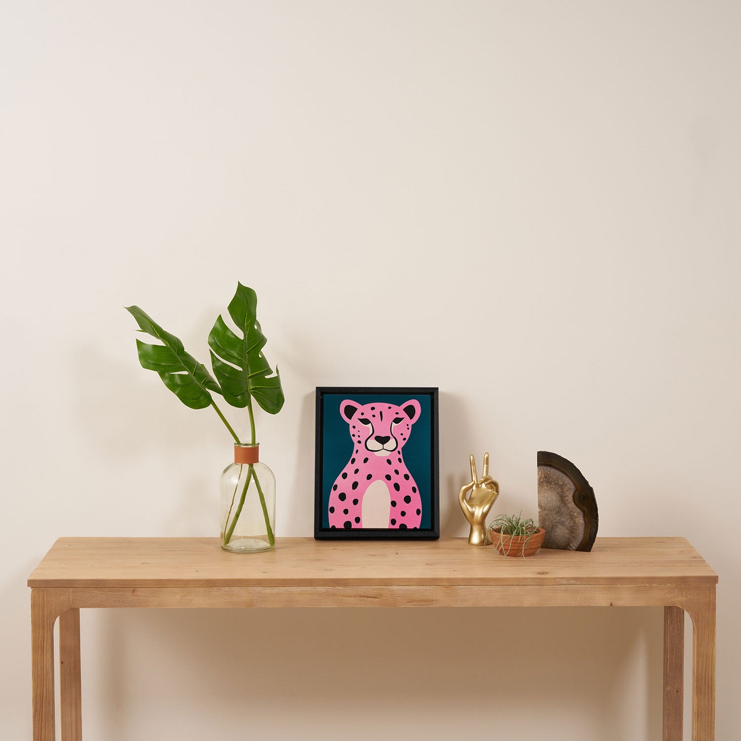 The Stare: Night Race Pink Cheetah Edition Framed Canvas Print Gallery Image 4