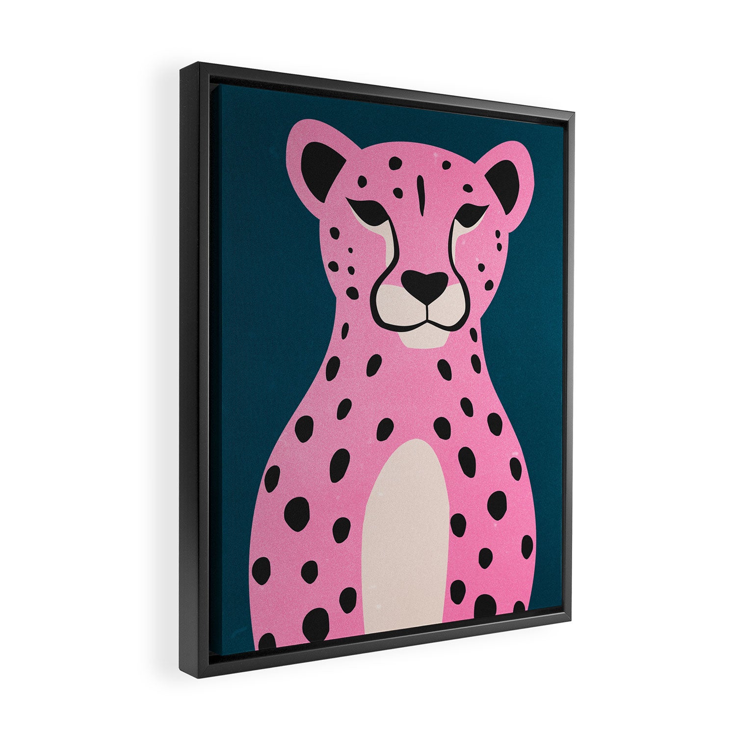 The Stare: Night Race Pink Cheetah Edition Framed Canvas Print Gallery Image 2