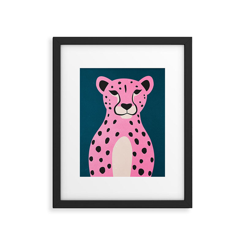 The Stare: Night Race Pink Cheetah Edition Framed Art Print Gallery Image 4