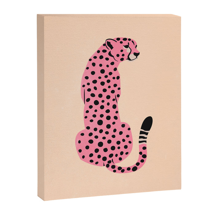 The Stare: Peach Cheetah Edition Canvas Print Gallery Image 1