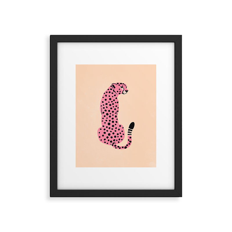 The Stare: Peach Cheetah Edition Framed Art Print Gallery Image 4