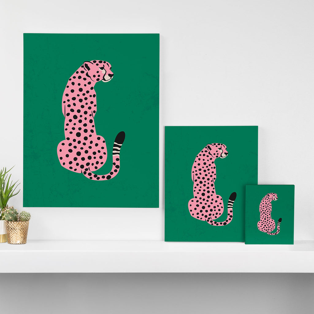 The Stare: Pink Cheetah Edition Canvas Print Gallery Image 3