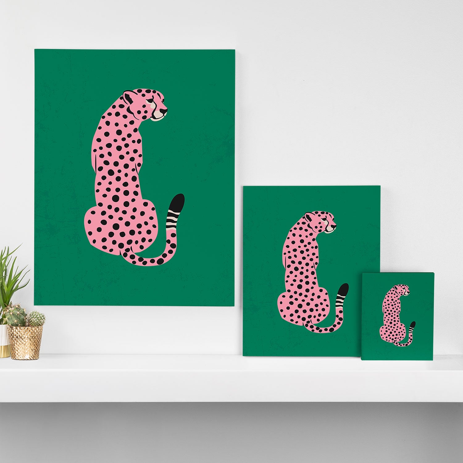 The Stare: Pink Cheetah Edition Canvas Print Gallery Image 3