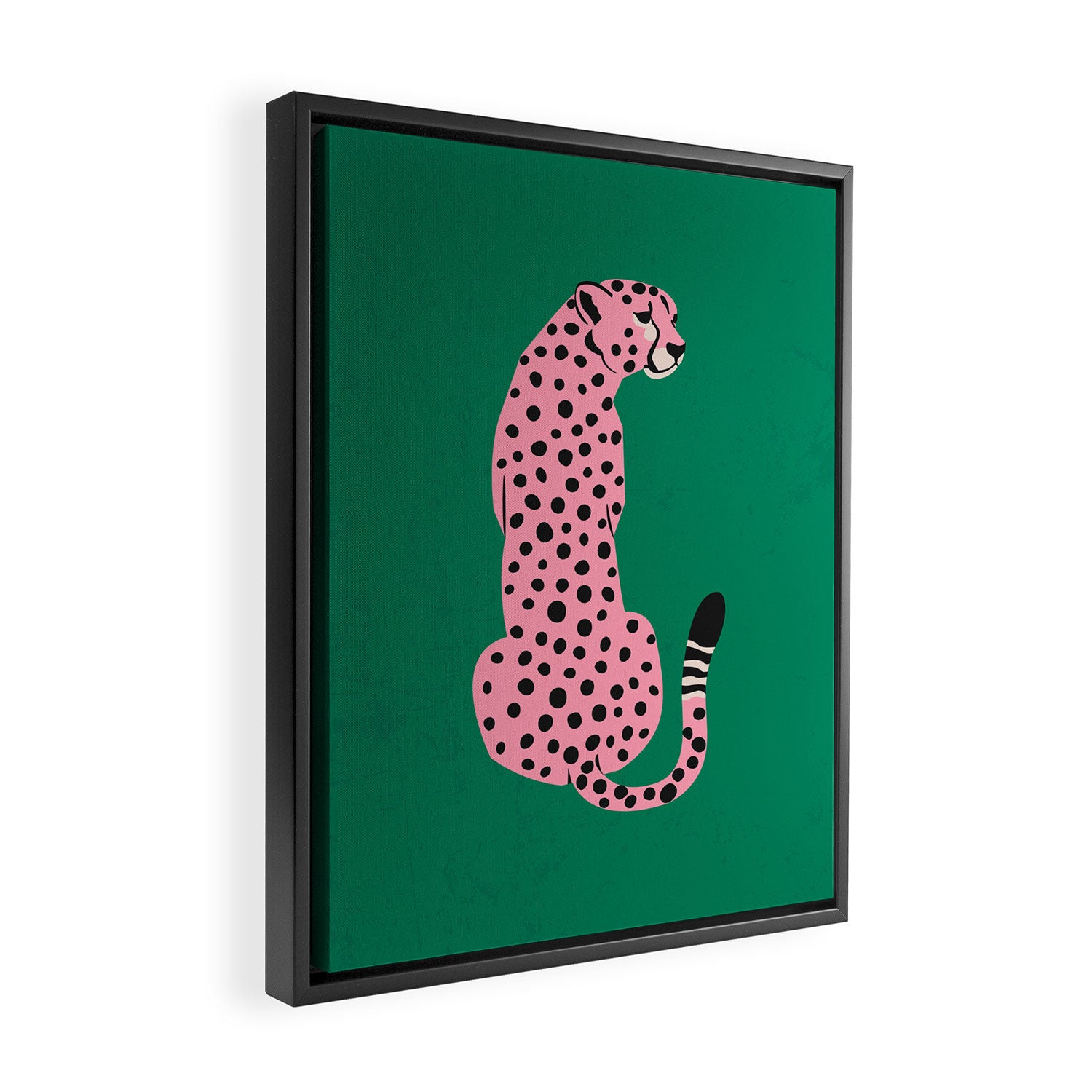 The Stare: Pink Cheetah Edition Framed Canvas Print Gallery Image 2