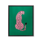 The Stare: Pink Cheetah Edition Framed Canvas Print Gallery Image 6