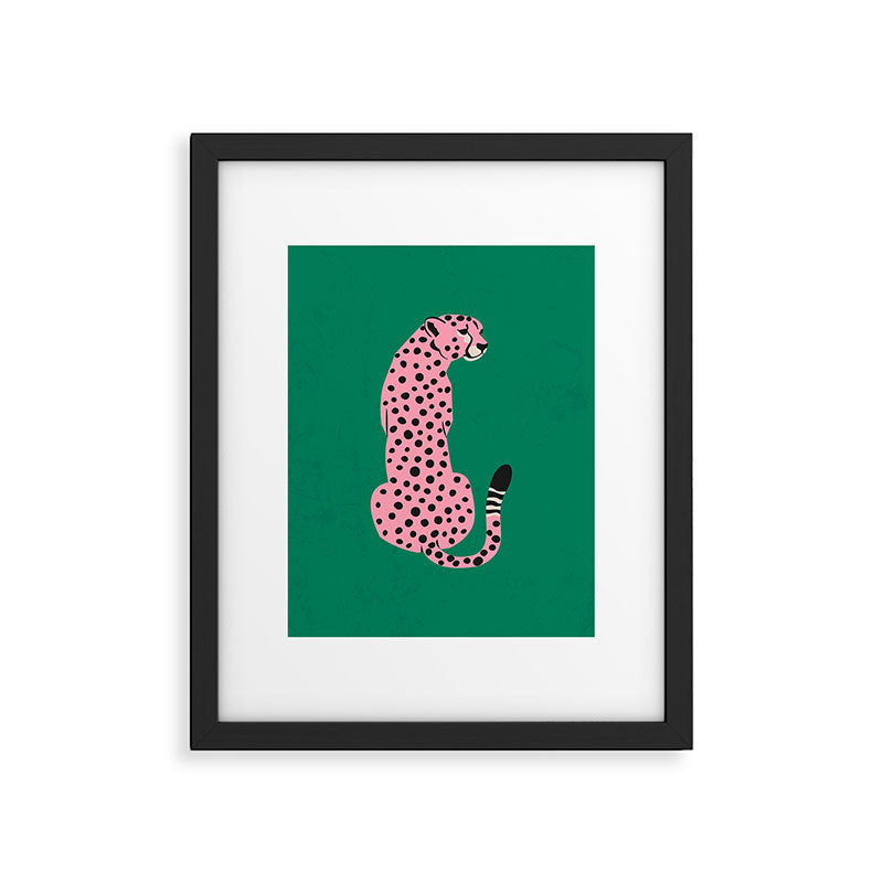 The Stare: Pink Cheetah Edition Framed Art Print Gallery Image 5
