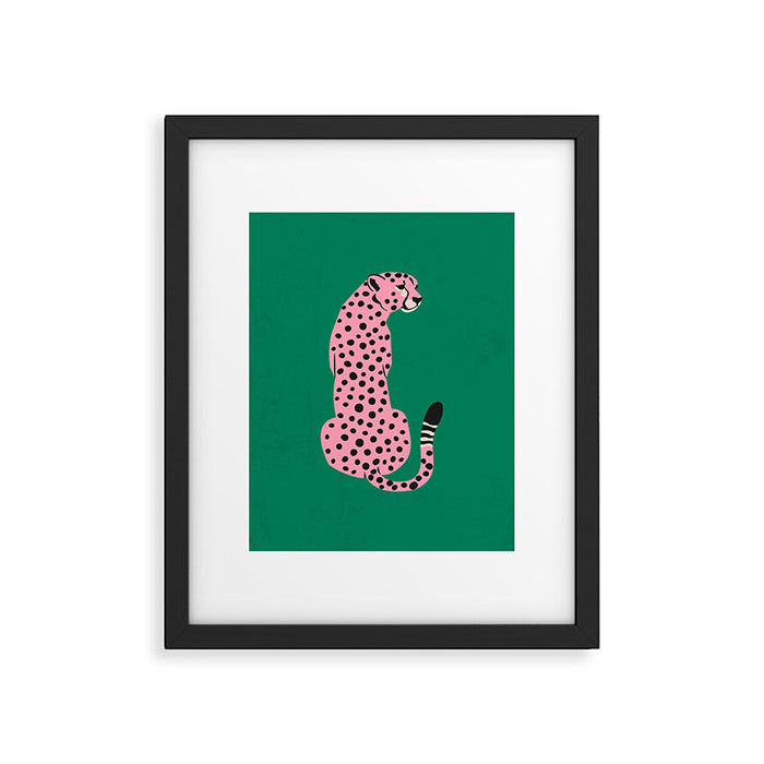 The Stare: Pink Cheetah Edition Framed Art Print Gallery Image 1