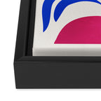 THE VASE 01: Cerise & Persian Blue Leaves Framed Canvas Print Gallery Image 3