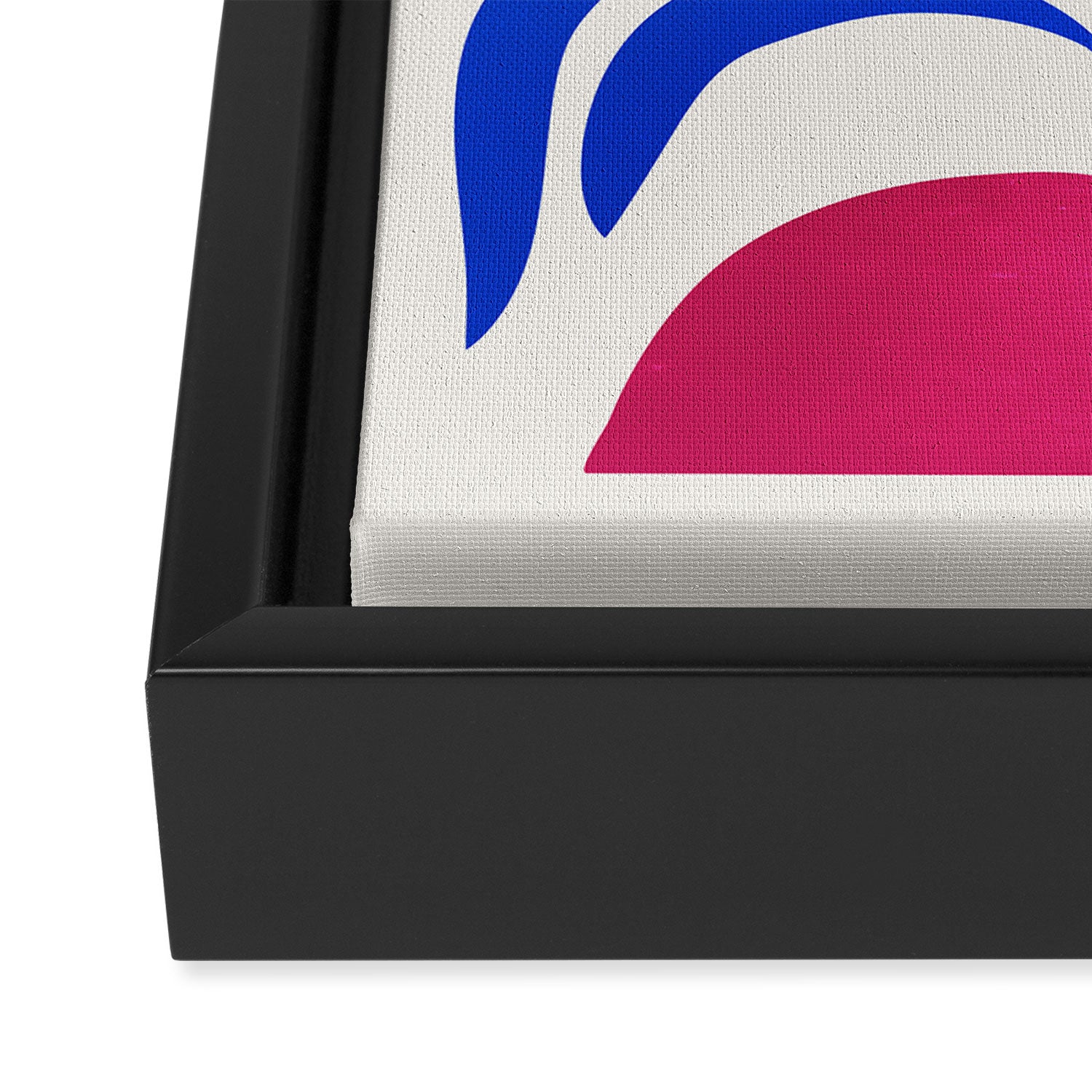 THE VASE 01: Cerise & Persian Blue Leaves Framed Canvas Print Gallery Image 3