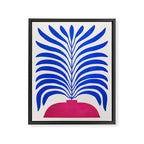 THE VASE 01: Cerise & Persian Blue Leaves Framed Canvas Print Gallery Image 6