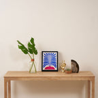 THE VASE 01: Cerise & Persian Blue Leaves Framed Canvas Print Gallery Image 4