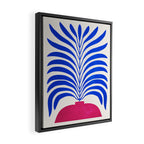 THE VASE 01: Cerise & Persian Blue Leaves Framed Canvas Print Gallery Image 2