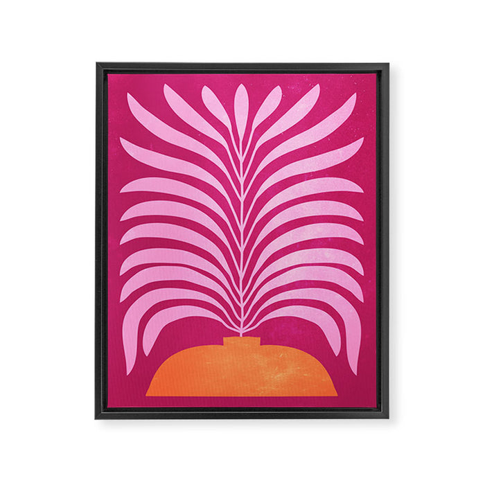 THE VASE 02: Bordeaux Wine Leaves Framed Canvas Print Gallery Image 1