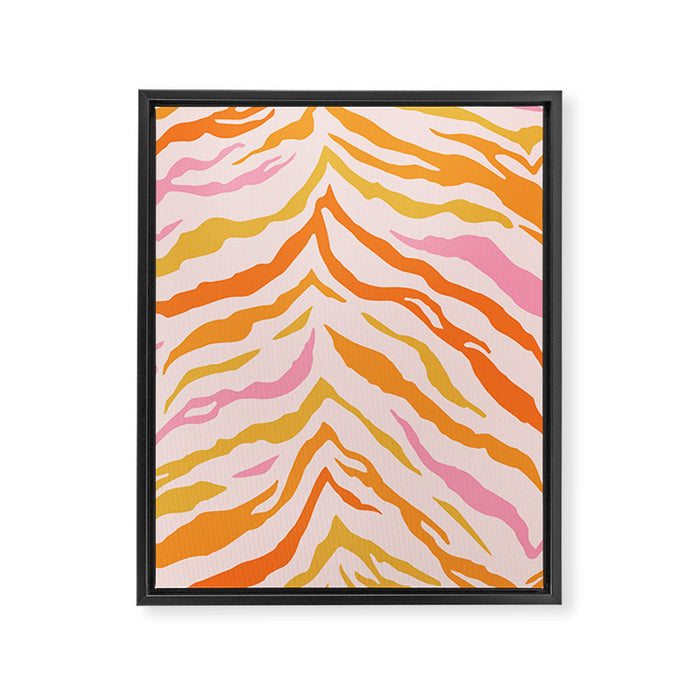 Tiger: PATTERN 07 | The Peach Edition Framed Canvas Print Gallery Image 1