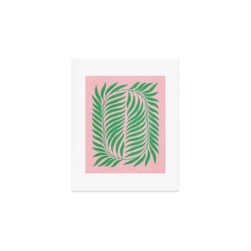 Two Ferns: Azalea & Ocean Green Art Print Gallery Image 1