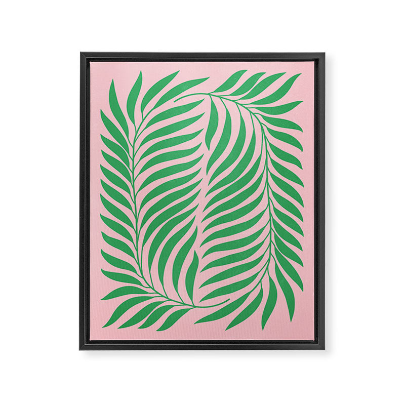 Two Ferns: Azalea & Ocean Green Framed Canvas Print Gallery Image 6