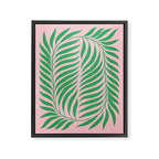 Two Ferns: Azalea & Ocean Green Framed Canvas Print Gallery Image 6