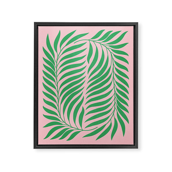 Two Ferns: Azalea & Ocean Green Framed Canvas Print Gallery Image 1