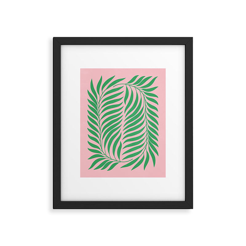 Two Ferns: Azalea & Ocean Green Framed Art Print Gallery Image 5