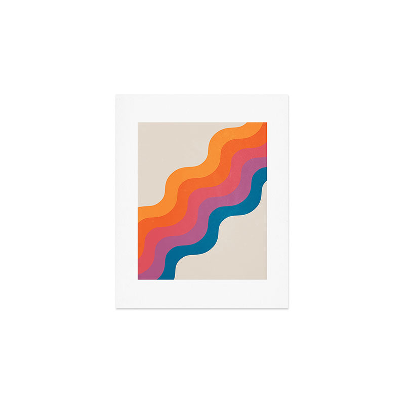 Vintage California Sun: Slanted Stripes Art Print Gallery Image 1