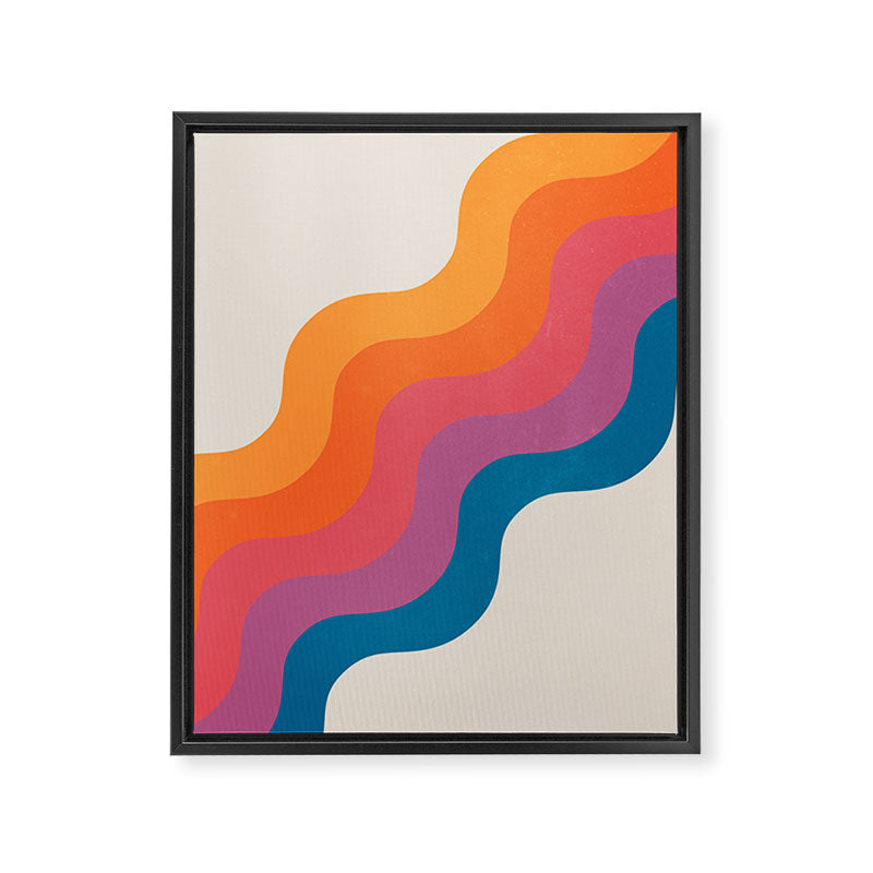 Vintage California Sun: Slanted Stripes Framed Canvas Print Gallery Image 6