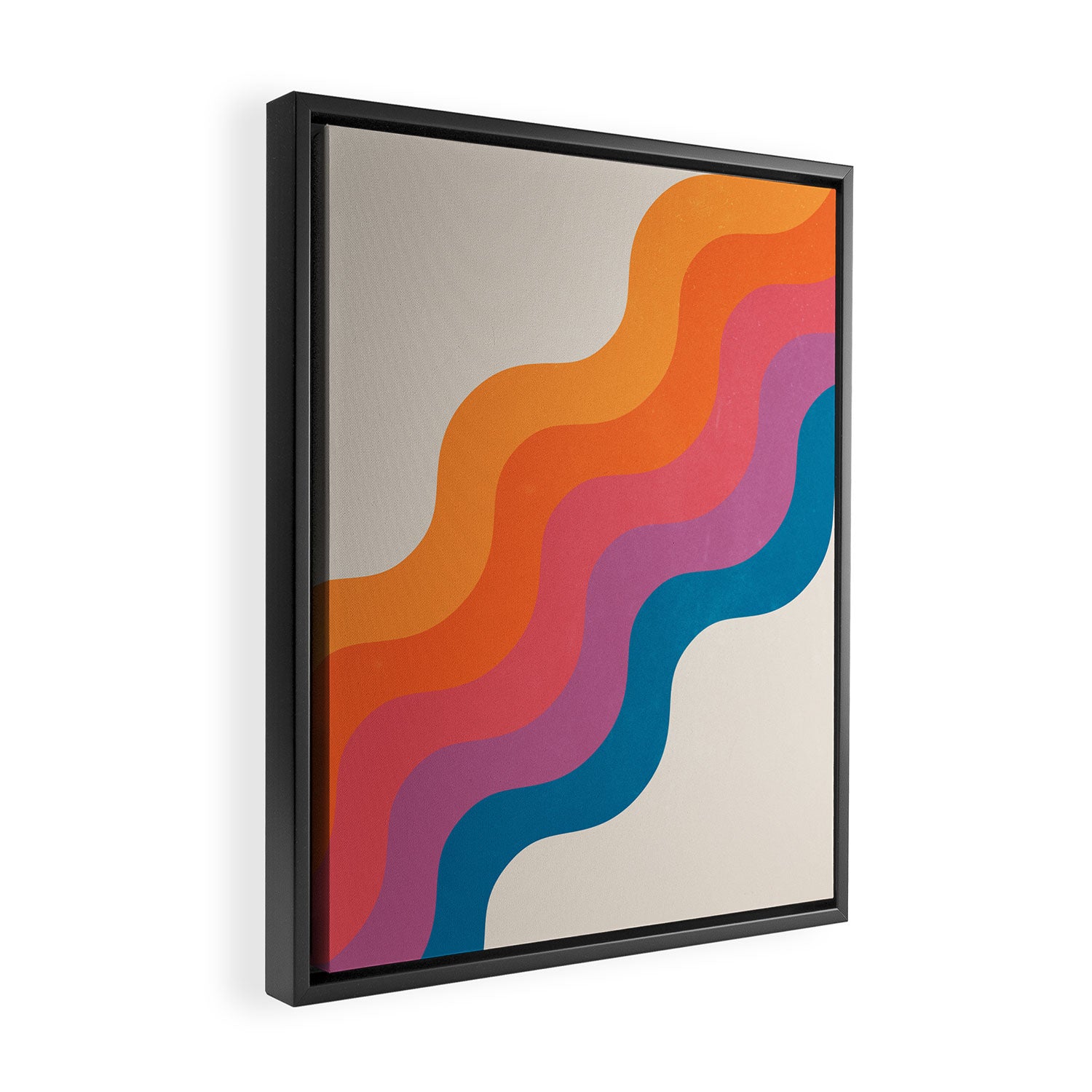 Vintage California Sun: Slanted Stripes Framed Canvas Print Gallery Image 2