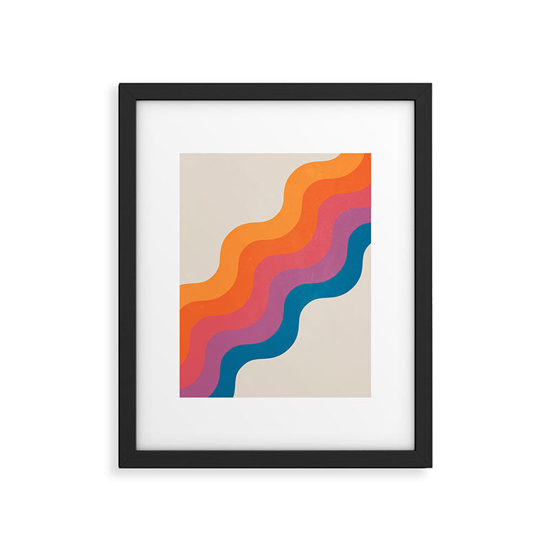 Vintage California Sun: Slanted Stripes Framed Art Print Gallery Image 5