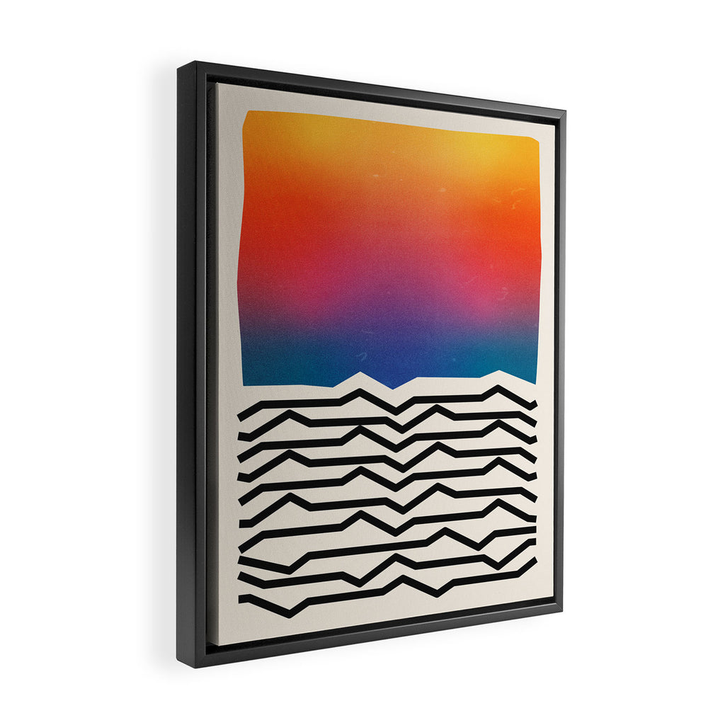 Vintage California Waves Framed Canvas Print Gallery Image 2