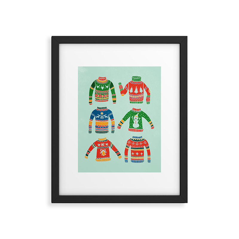Vintage Ugly Christmas Sweaters: Mint Green Edition Framed Art Print Gallery Image 5