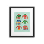 Vintage Ugly Christmas Sweaters: Mint Green Edition Framed Art Print Gallery Image 5