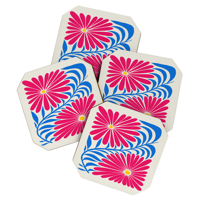 Viva Magenta Daisies Coaster Gallery Image 1