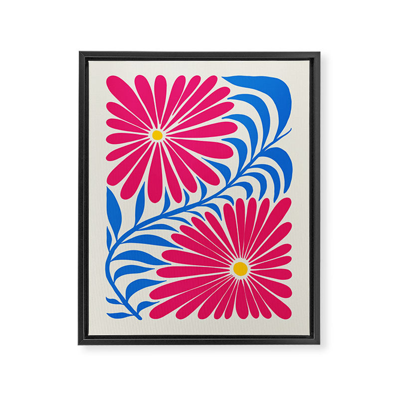 Viva Magenta Daisies Framed Canvas Print Gallery Image 6