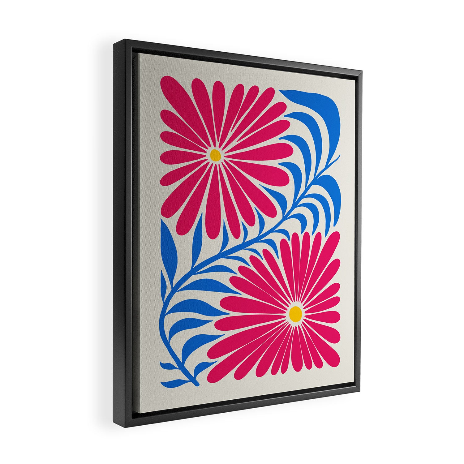 Viva Magenta Daisies Framed Canvas Print Gallery Image 2