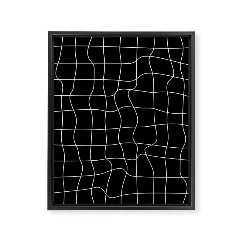 Warp Grid: Midnight Black Edition Framed Canvas Print Gallery Image 6