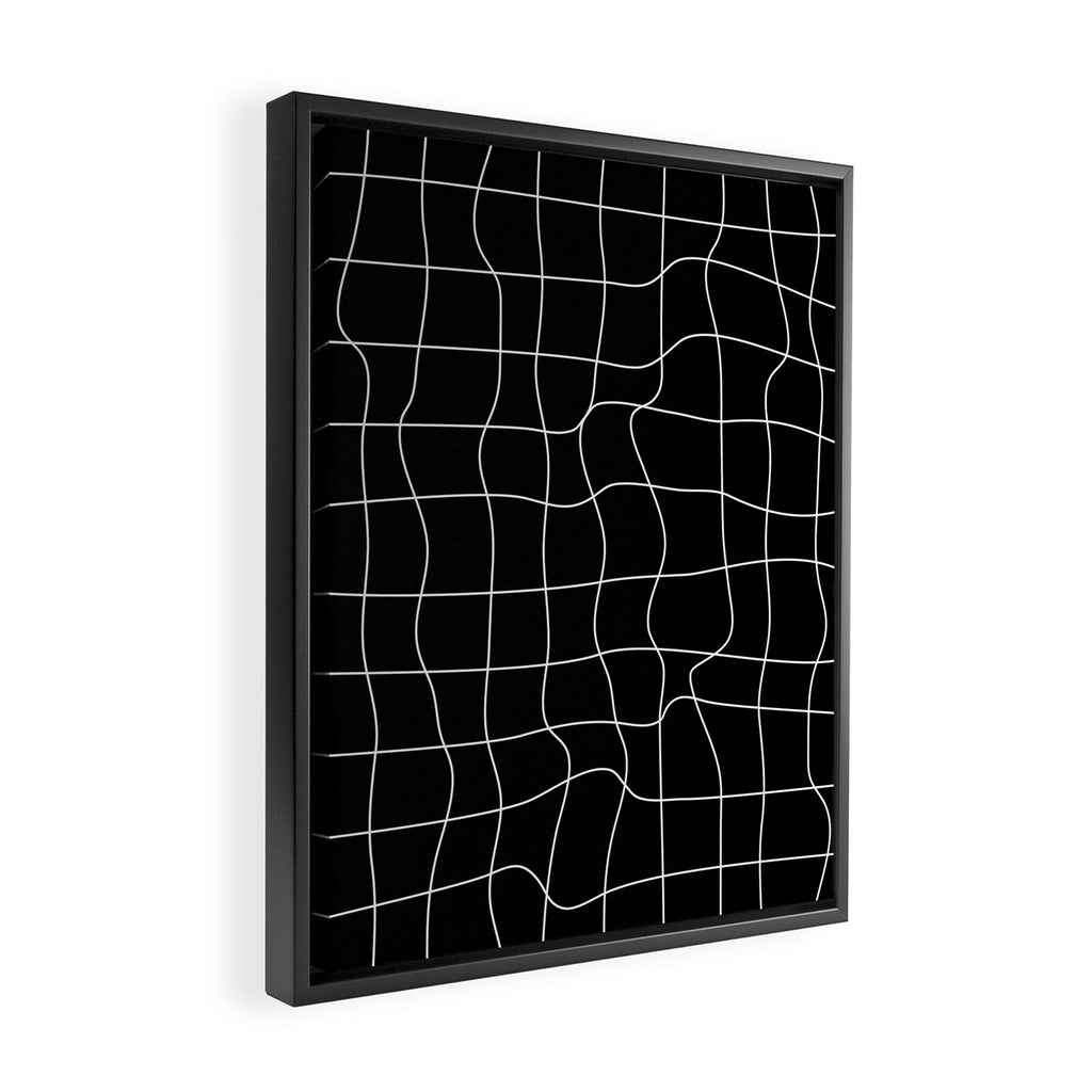 Warp Grid: Midnight Black Edition Framed Canvas Print Gallery Image 2