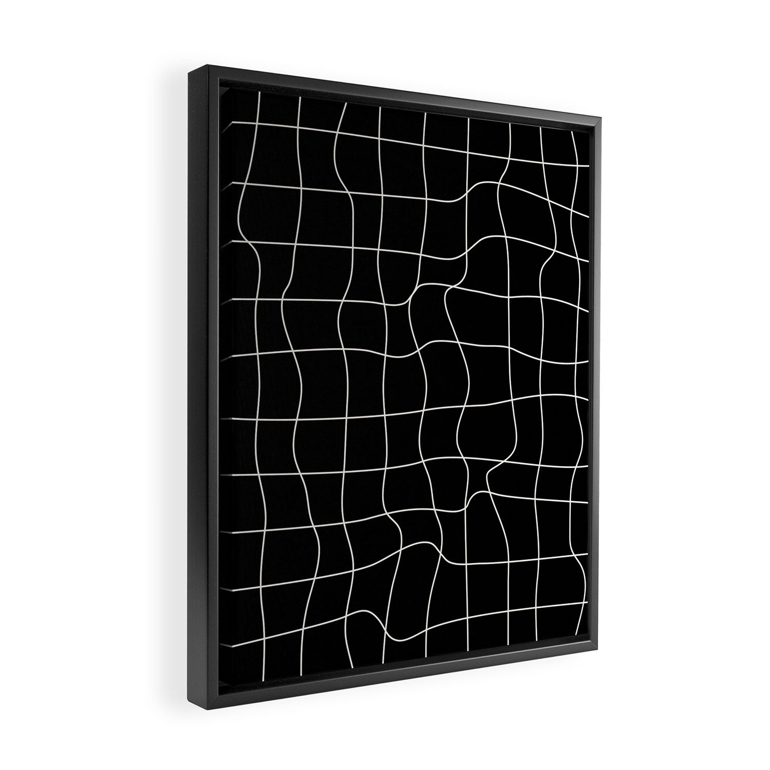 Warp Grid: Midnight Black Edition Framed Canvas Print Gallery Image 2
