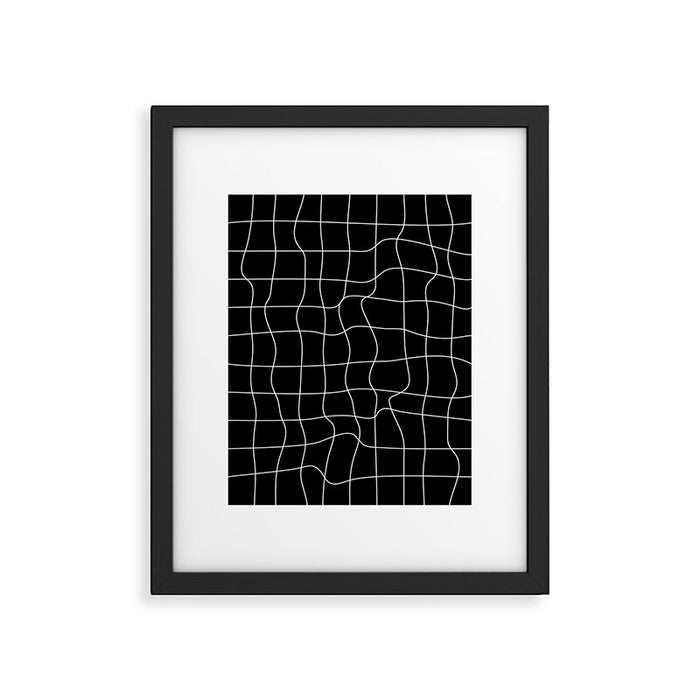 Warp Grid: Midnight Black Edition Framed Art Print Gallery Image 1