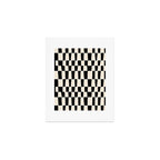 Wave Checks: Noir Black Handpainted Pattern Art Print Gallery Image 1