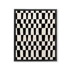 Wave Checks: Noir Black Handpainted Pattern Framed Canvas Print Gallery Image 6