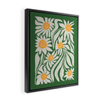 White Camellia & Fern Green Framed Canvas Print Gallery Image 2