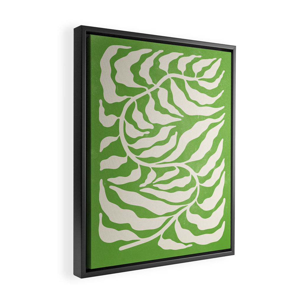 Wild Ferns: Forest Green Edition Framed Canvas Print Gallery Image 2