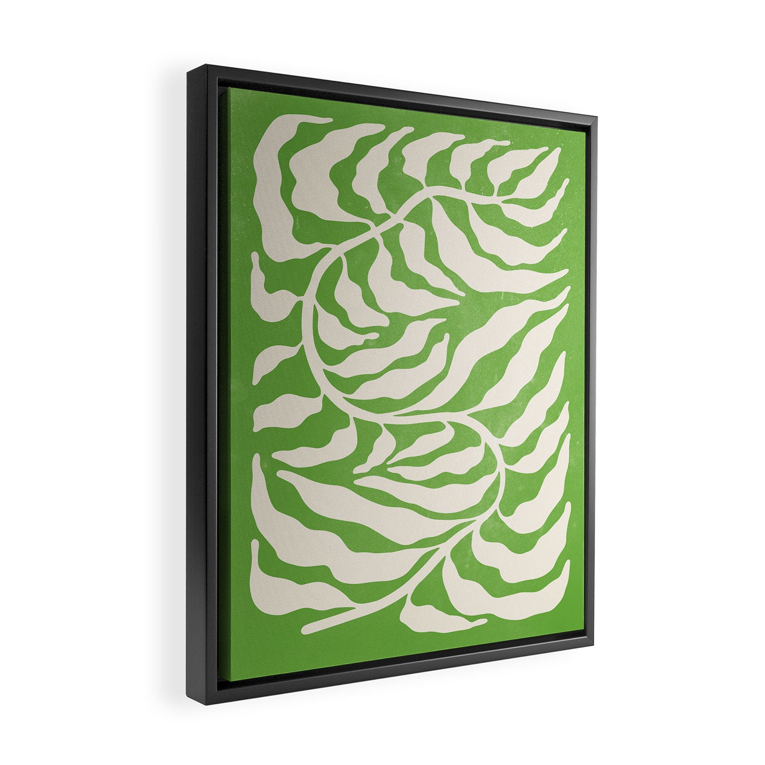 Wild Ferns: Forest Green Edition Framed Canvas Print Gallery Image 2