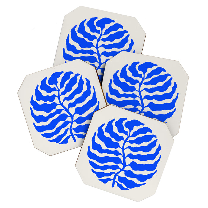 Wild Ferns: Ultramarine Blue Edition Coaster Gallery Image 1
