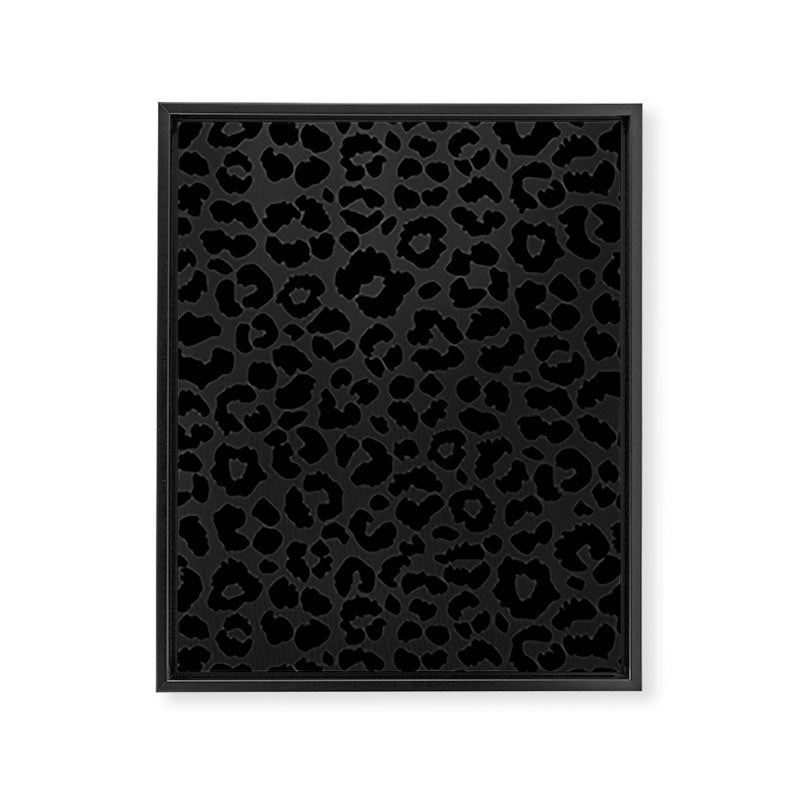 Black On Black Leopard Framed Canvas Print Gallery Image 8
