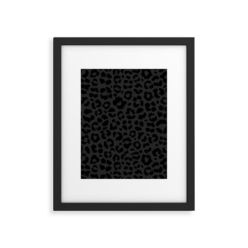 Black On Black Leopard Framed Art Print Gallery Image 6
