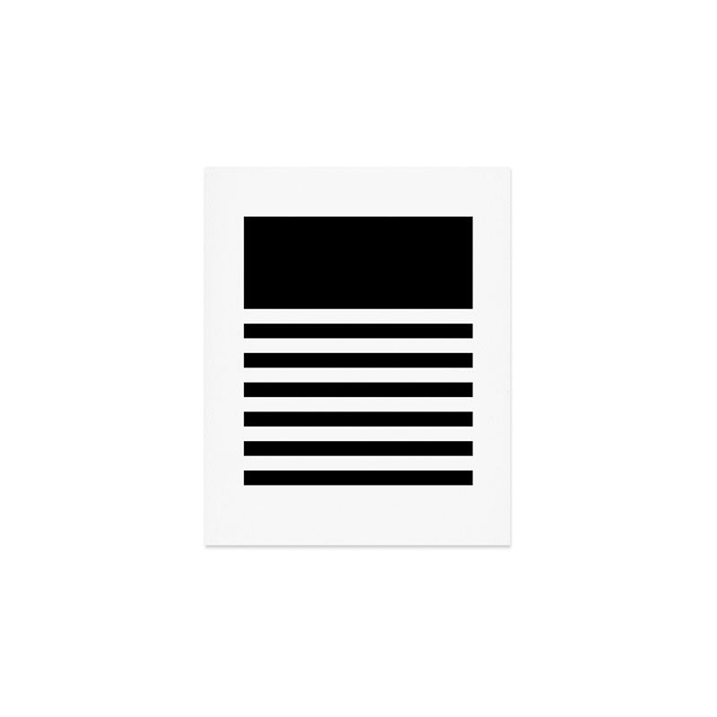 Elegant Black & White Stripes Art Print Gallery Image 1