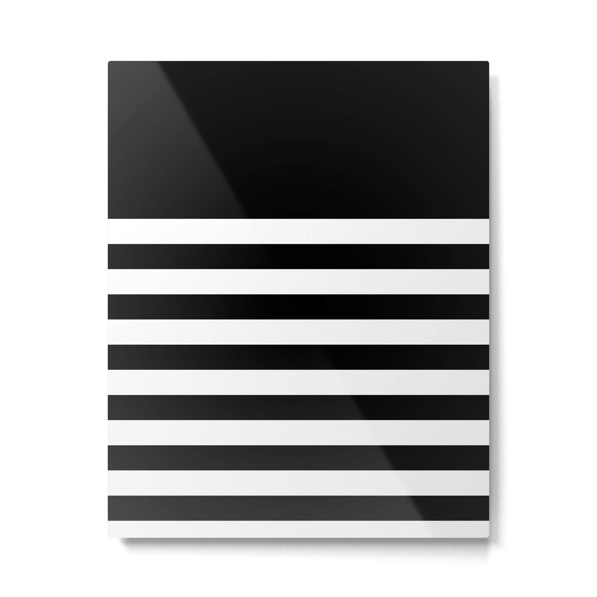 Elegant Black & White Stripes Metal Print Gallery Image 6
