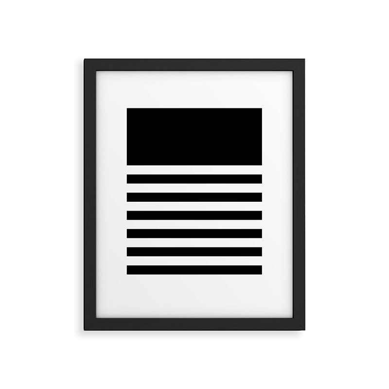 Elegant Black & White Stripes Framed Art Print Gallery Image 6